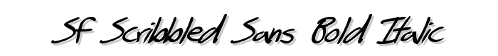 SF Scribbled Sans Bold Italic font